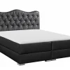 Mobilier1 Lit continental Baltimore 162, Double, Gris, Faux cuir, Disponible