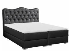 Mobilier1 Lit continental Baltimore 162, Double, Gris, Faux cuir, Disponible