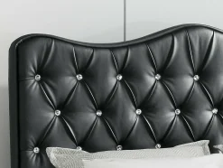 Mobilier1 Lit continental Baltimore 162, Double, Gris, Faux cuir, Disponible