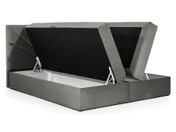 Mobilier1 Lit continental Baltimore 146, Double, Rose, Tissu, Disponible