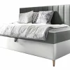 Mobilier1 Lit continental Baltimore 165, Unique, Gris, Faux cuir, Disponible Sale