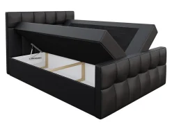 Mobilier1 Lit continental Baltimore 138, Double, Blanc, Faux cuir, Disponible
