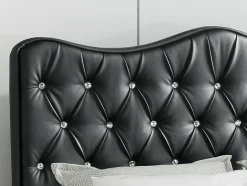 Mobilier1 Lit continental Baltimore 162, Unique, Gris, Faux cuir, Disponible New