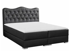 Mobilier1 Lit continental Baltimore 162, Unique, Gris, Faux cuir, Disponible New