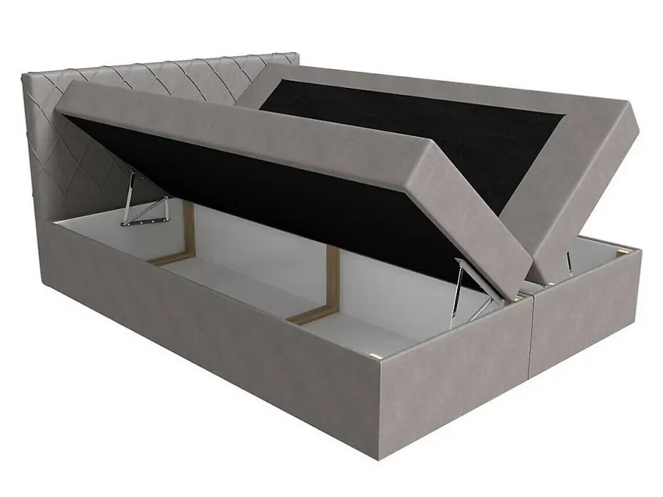 Mobilier1 Lit continental Baltimore 127, Unique, Vert, Tissu, Disponible Discount