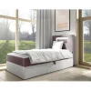Mobilier1 Lit continental Baltimore 169, Unique, Pourpre, Faux cuir, Disponible