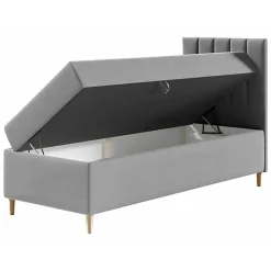 Mobilier1 Lit continental Baltimore 170, Unique, Rouge, Faux cuir, Disponible