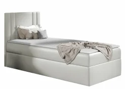Mobilier1 Lit continental Baltimore 179, Unique, Brun clair, Faux cuir Outlet