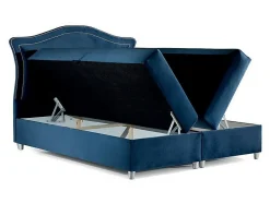 Mobilier1 Lit continental Baltimore 135, Double, Gris, Tissu, Disponible