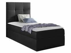 Mobilier1 Lit continental Baltimore 180, Unique, Gris, Faux cuir, Disponible