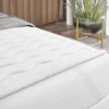 Mobilier1 Lit continental Baltimore 130, Double, Bleu, Tissu, Disponible