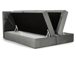 Mobilier1 Lit continental Baltimore 144, Unique, Noir, Tissu, Disponible Online