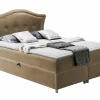 Mobilier1 Lit continental Baltimore 135, Unique, Brun clair, Tissu, Disponible