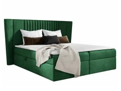 Mobilier1 Lit continental Baltimore 184, Double, Vert, Tissu, Disponible