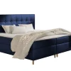 Mobilier1 Lit continental Baltimore 130, Unique, Bleu, Tissu, Disponible