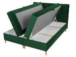 Mobilier1 Lit continental Baltimore 130, Unique, Bleu, Tissu, Disponible
