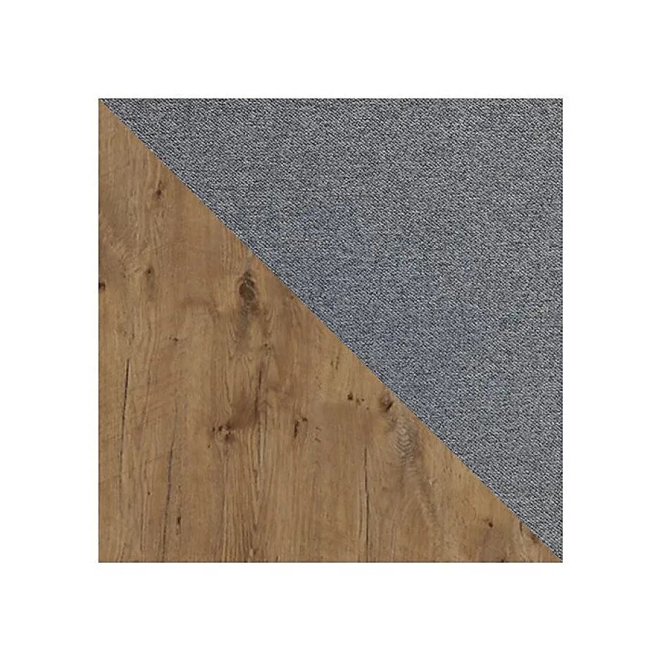 Mobilier1 Lit continental Baltimore 190, Double, Gris, Tissu, Disponible