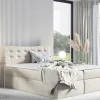 Mobilier1 Lit continental Baltimore 157, Unique, Brun clair, Tissu, Disponible Discount
