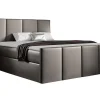Mobilier1 Lit continental Baltimore 154, Double, Gris, Faux cuir, Disponible New