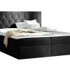 Mobilier1 Lit continental Baltimore 159, Double, Noir, Tissu, Disponible