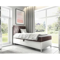 Mobilier1 Lit continental Baltimore 171, Unique, Pourpre, Faux cuir, Disponible Hot
