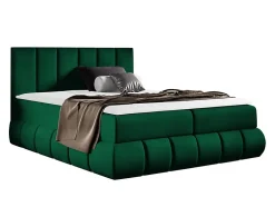 Mobilier1 Lit continental Baltimore 152, Double, Vert, Tissu, Disponible