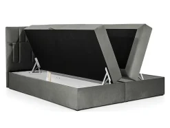 Mobilier1 Lit continental Baltimore 143, Double, Rose, Tissu, Disponible