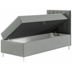 Mobilier1 Lit continental Baltimore 171, Unique, Gris, Faux cuir, Disponible Discount