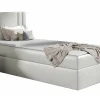Mobilier1 Lit continental Baltimore 179, Unique, Brun clair, Faux cuir New