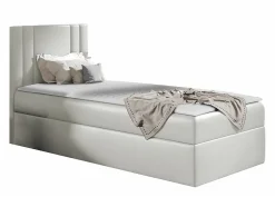 Mobilier1 Lit continental Baltimore 179, Unique, Brun clair, Faux cuir New