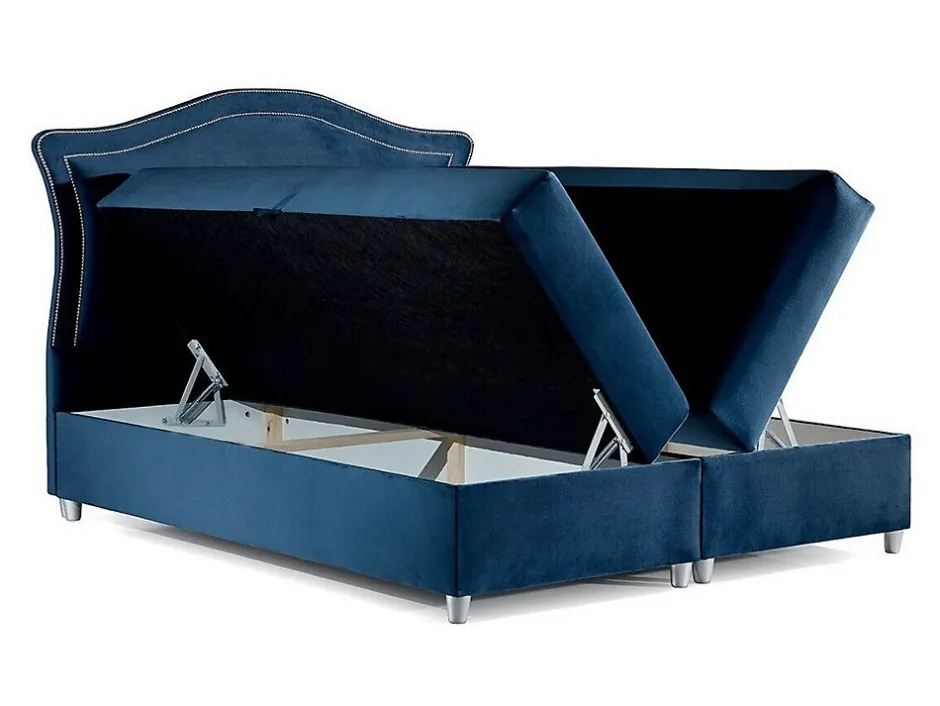 Mobilier1 Lit continental Baltimore 135, Unique, Brun clair, Tissu, Disponible