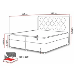 Mobilier1 Lit continental Baltimore 112, Double, Brun clair, Tissu, Disponible Online