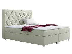 Mobilier1 Lit continental Baltimore 112, Double, Brun clair, Tissu, Disponible Online