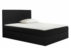 Mobilier1 Lit continental Baltimore 163, Double, Noir, Tissu, Disponible