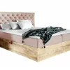 Mobilier1 Lit continental Baltimore 182, Unique, Rose, Tissu, Disponible