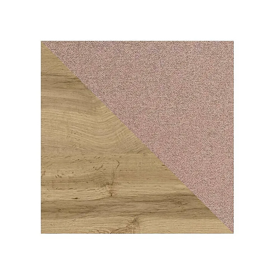 Mobilier1 Lit continental Baltimore 182, Unique, Rose, Tissu, Disponible