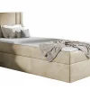 Mobilier1 Lit continental Baltimore 179, Unique, Brun clair, Tissu, Disponible