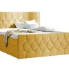 Mobilier1 Lit continental Baltimore 161, Unique, Jaune, Tissu, Disponible