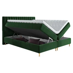 Mobilier1 Lit continental ComfiDream 156, Double, Brun clair, Tissu, Disponible
