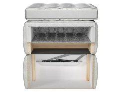 Mobilier1 Lit continental ComfiDream 156, Double, Brun clair, Tissu, Disponible
