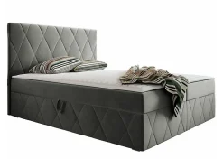 Mobilier1 Lit continental Comfivo 225, Double, Gris, Tissu, Disponible