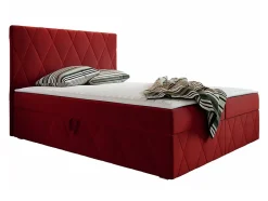 Mobilier1 Lit continental Comfivo 225, Double, Rouge, Tissu, Disponible
