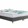 Mobilier1 Lit continental Logan 109, Double, Gris, Tissu, Disponible