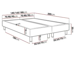 Mobilier1 Lit continental Logan 101, Double, Turquoise, Tissu, Disponible