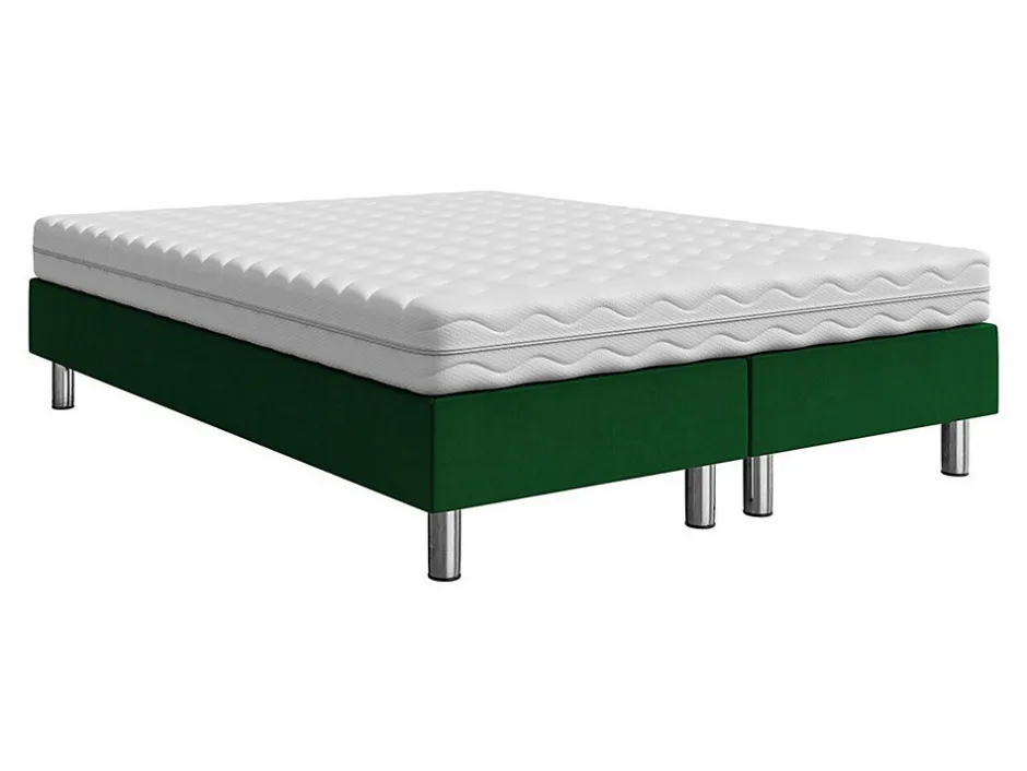 Mobilier1 Lit continental Logan 101, Double, Vert, Tissu, Disponible