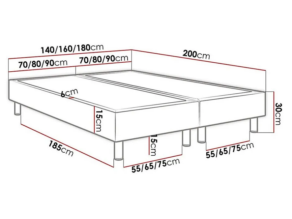 Mobilier1 Lit continental Logan 101, Double, Vert, Tissu, Disponible
