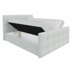 Mobilier1 Lit continental Memphis 113, Double, Rose, Tissu, Disponible Hot