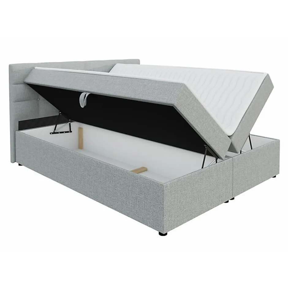 Mobilier1 Lit continental Memphis 114, Double, Vert, Tissu, Disponible Best