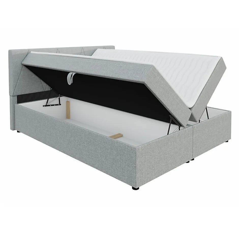 Mobilier1 Lit continental Memphis 116, Double, Vert, Tissu, Disponible