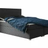 Mobilier1 Lit continental Memphis 137, Double, Gris, Tissu, Disponible Sale